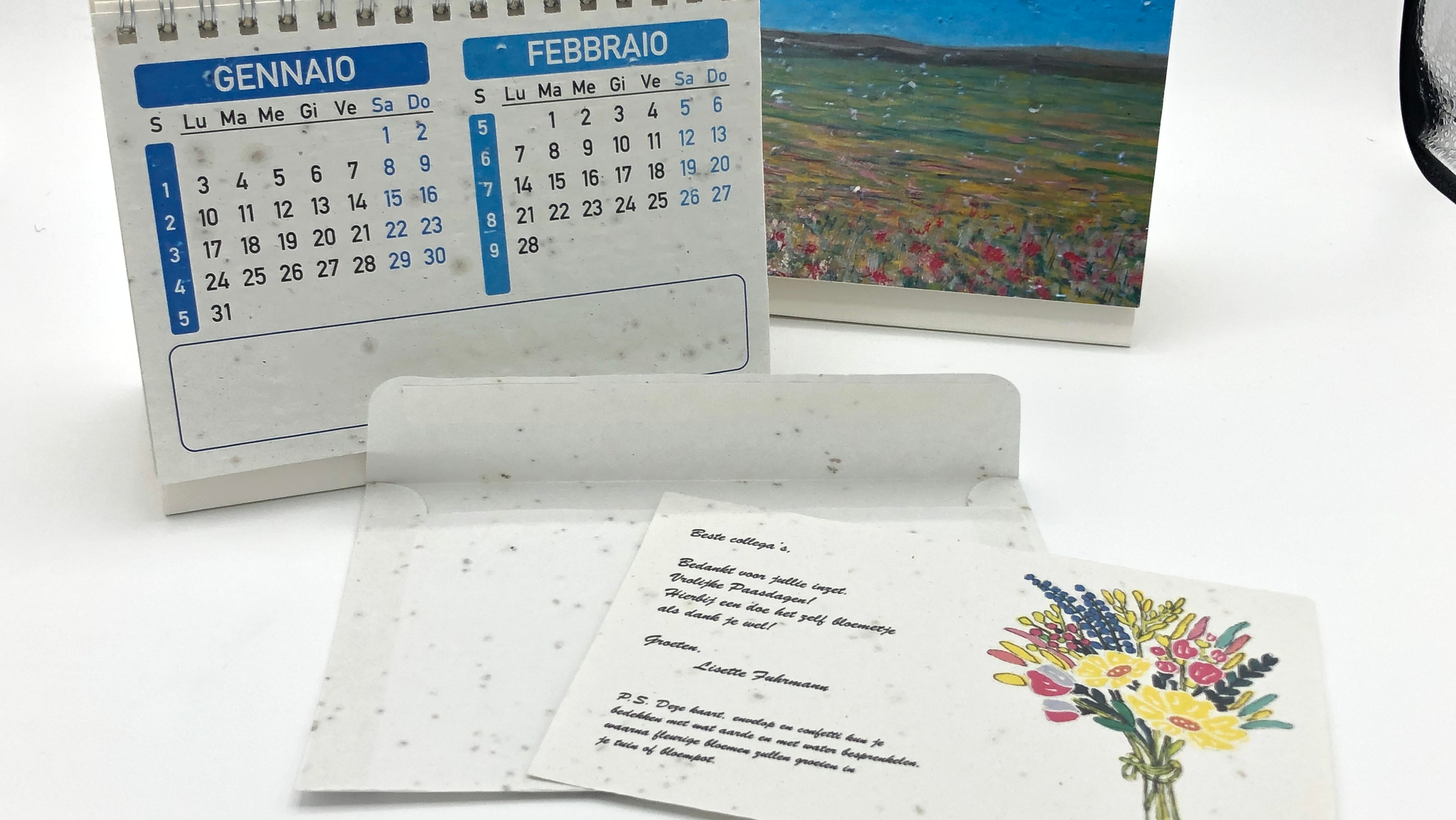 <p>Promotred mette a disposizione una vasta scelta di calendari realizzati in seedpaper</p>
